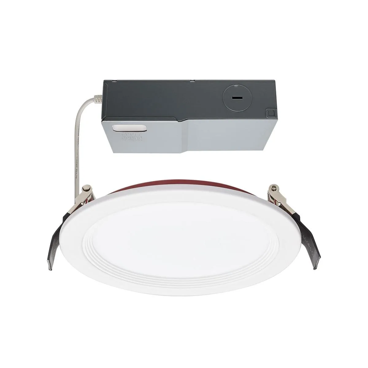 Fire Rated 6 Inch Canless LED Recessed Light, 1050 Lumens, Selectable CCT, Baffle Trim