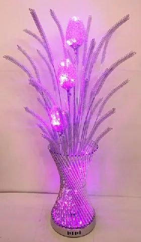 Flowers Table Lamp - Multicolor Lighting - Metal and Glass 35 inch