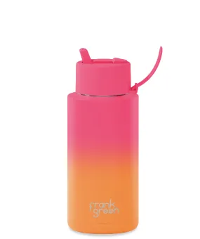 Frank Green - Ceramic Reusable Bottle Flip Straw Lid 34oz Gradient Summer Sunset