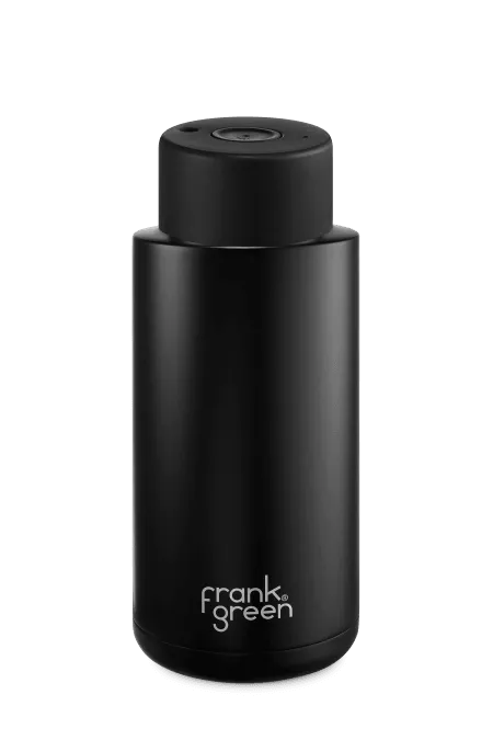 Frank Green Ceramic Reusable Bottle with Push Button Lid - Black