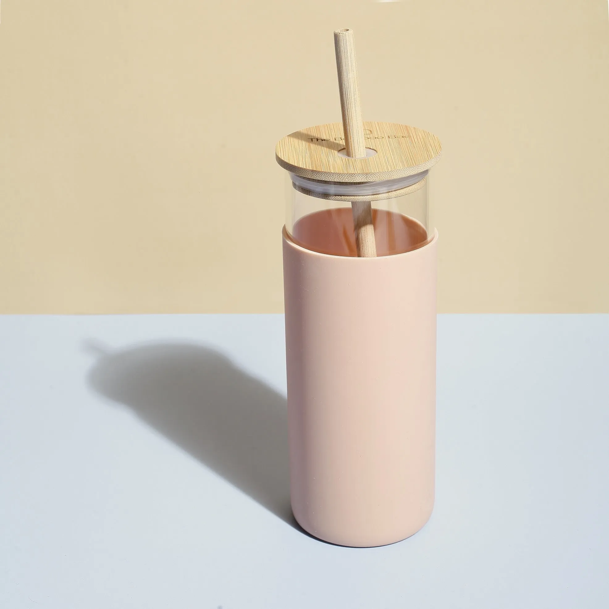 Glass Sipper With Bamboo Lid & Straw | Tumbler with Sleeve | Glass Water Bottle