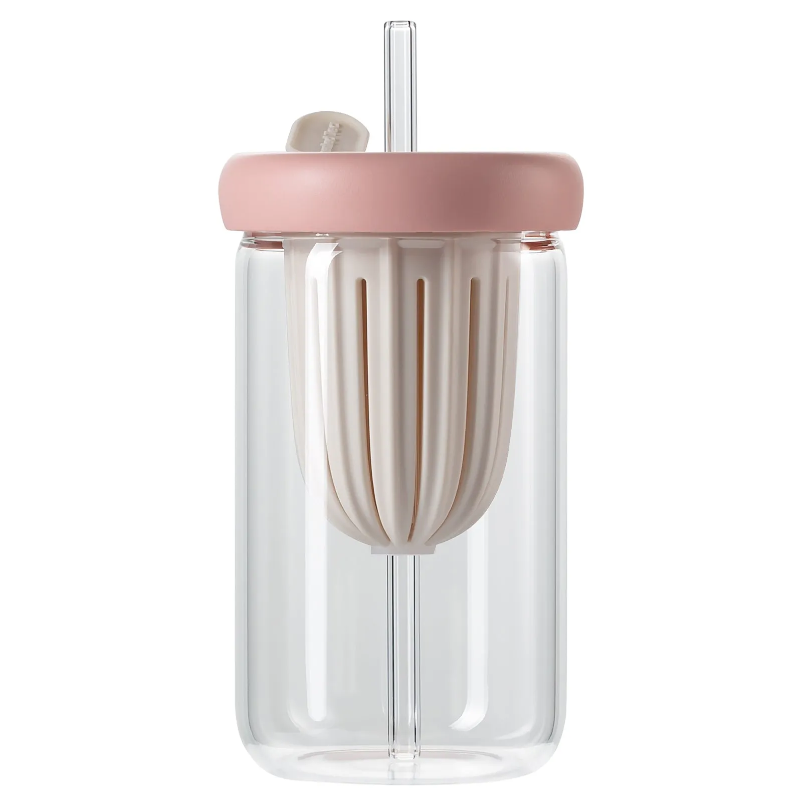 Glass Straw Cup 15Oz