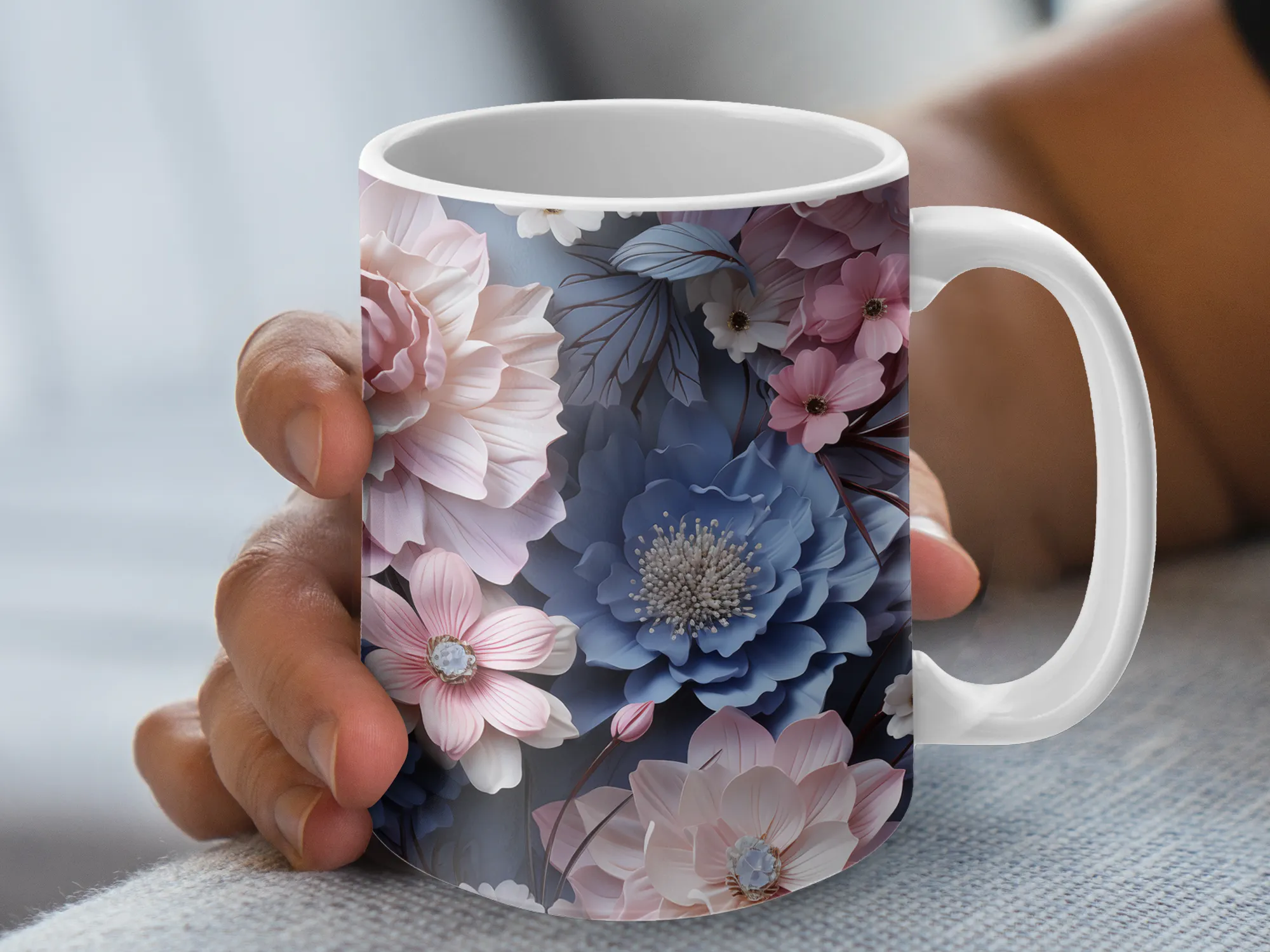 Gorgeous Pink Purple Flowers Coffee Mug, Gorgeous Pink Purple Flowers Mug Ceramic, Flower Cup, Cute Gift for Her, Gorgeous Pink Flowers