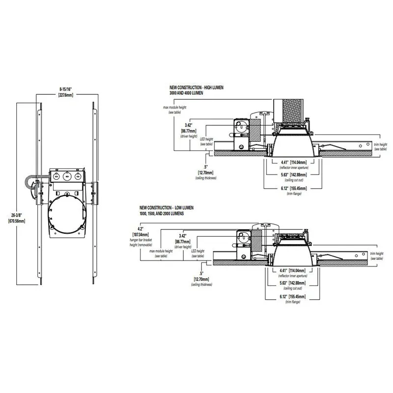 Halo HC440D010 4" New Construction Downlight Housing, 4000 Lumen