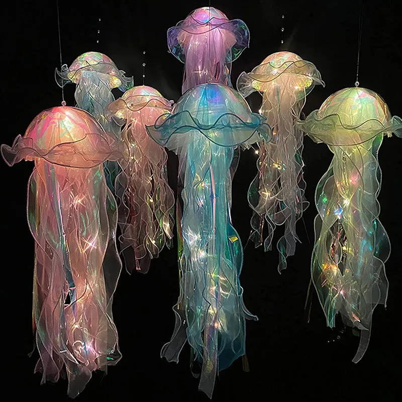 Hanging Jellyfish LED Decorative Lamp DIY Party Backdrop Decor