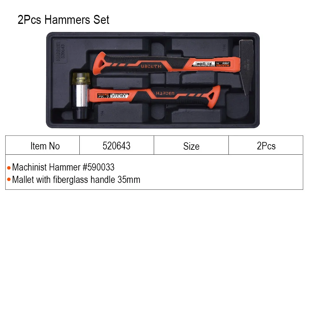 Harden 2pcs hammers: