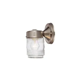 Hardware House 544692 Outdoor Light Fixture, Jelly Jar Satin Nickel