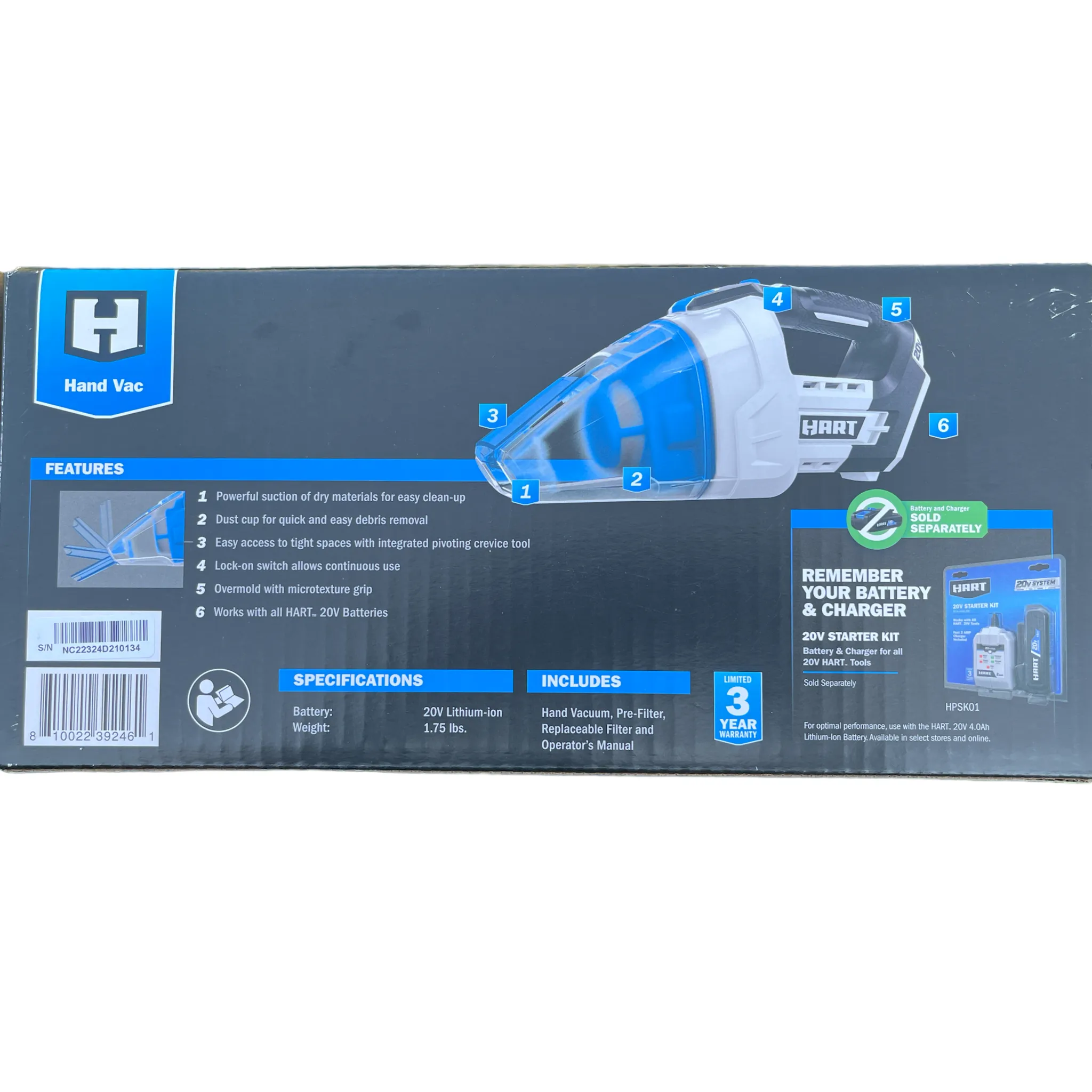 HART 20-Volt Cordless Hand Vacuum (Tool Only)