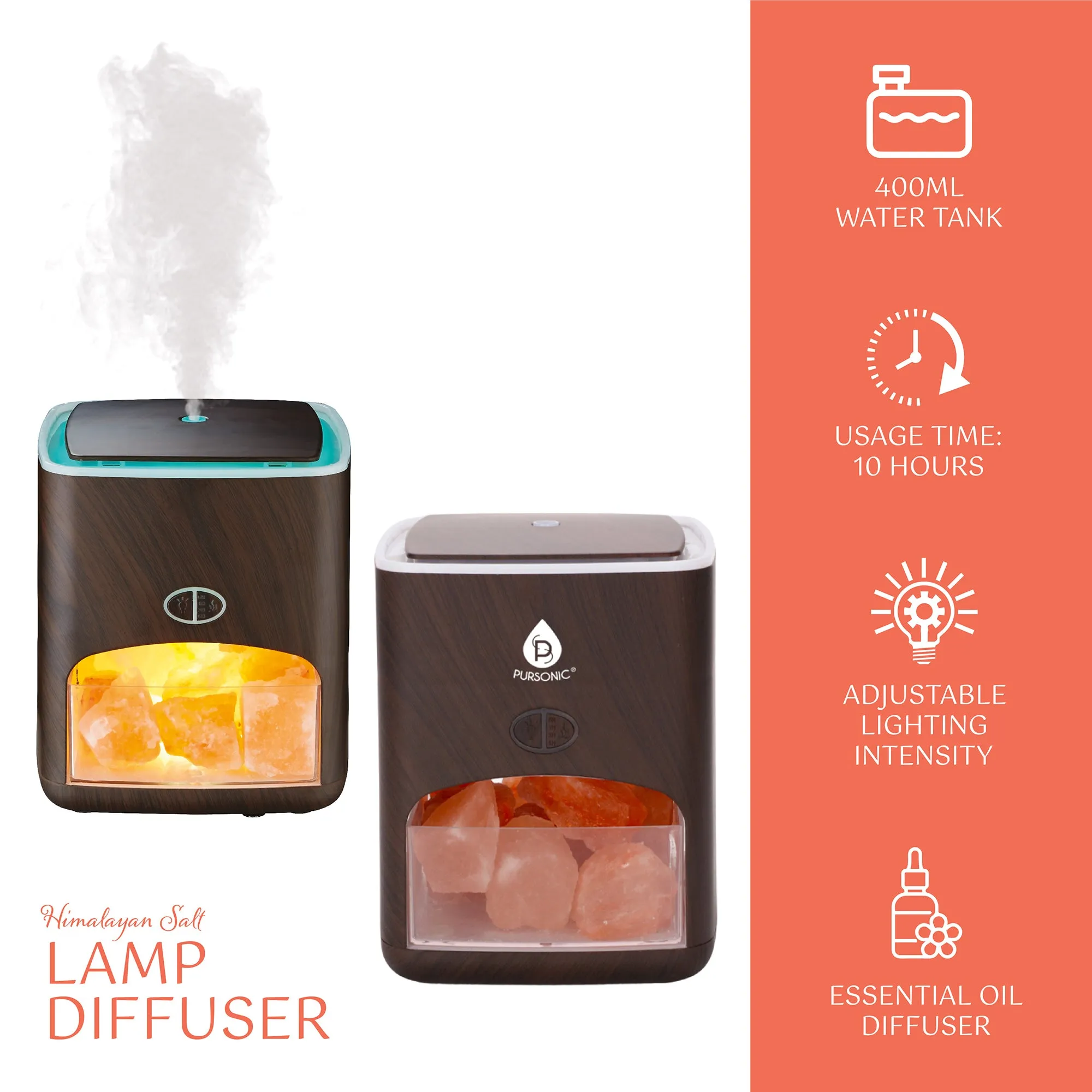 Himalayan Salt Lamp Diffuser - 3-in-1 Wellness Device