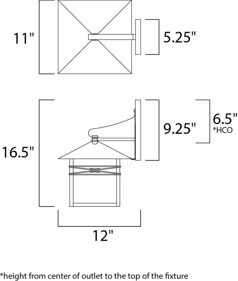 Inglenook 11" Single Light Outdoor Wall Mount in Burnished