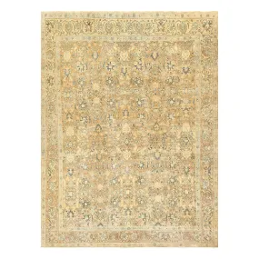 Ivory Antique Persian Khorassan Rug - 10'10" x 13'7"