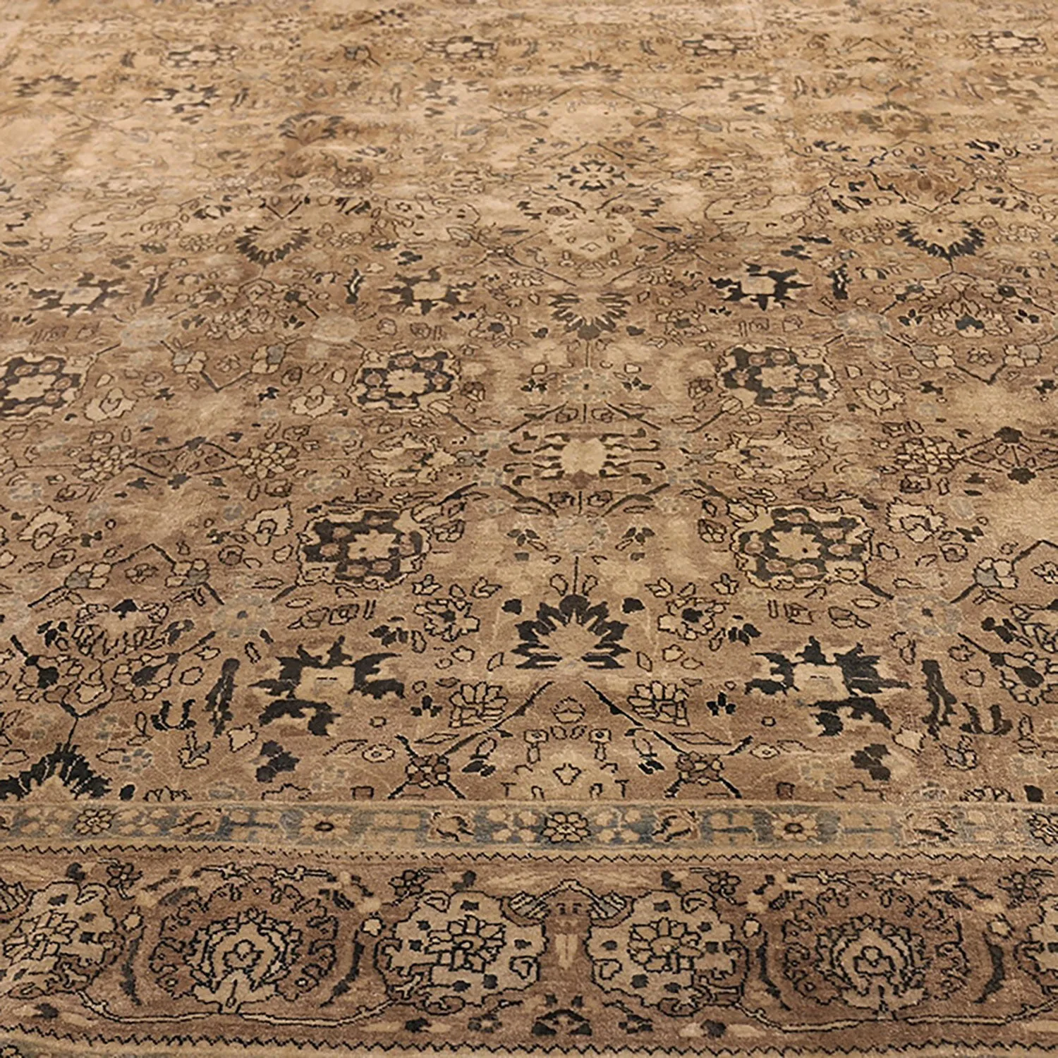 Ivory Antique Persian Khorassan Rug - 10'10" x 13'7"