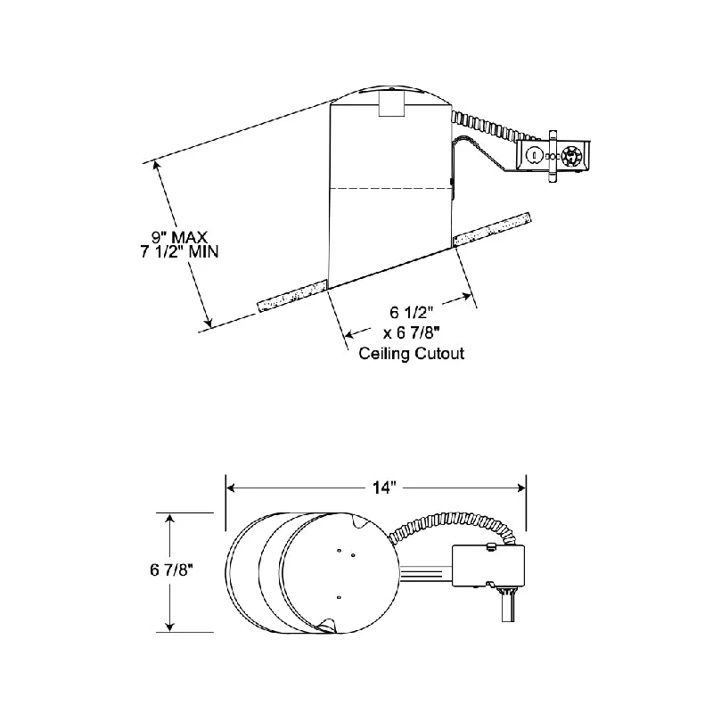 Juno TC926R 6" Incandescent Slope Ceiling Remodel Non-IC Housing