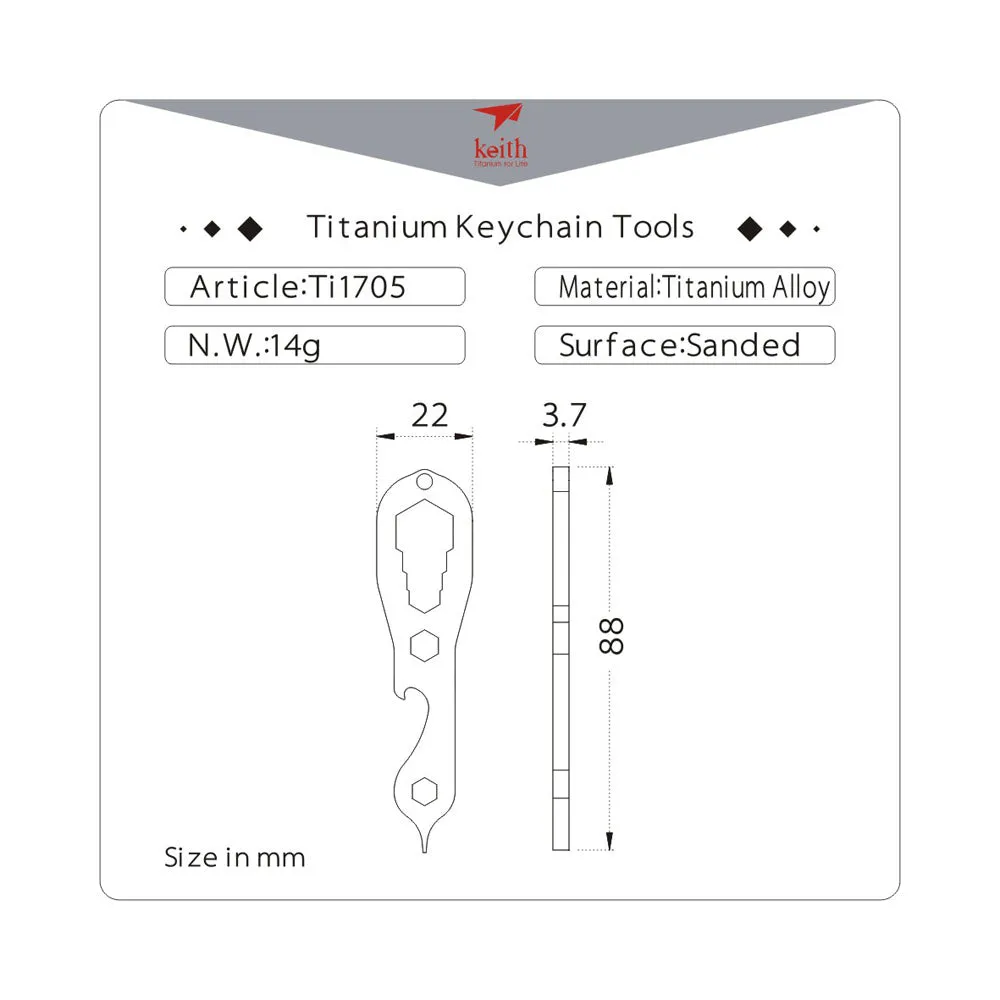 Keith Titanium Keychain Tool