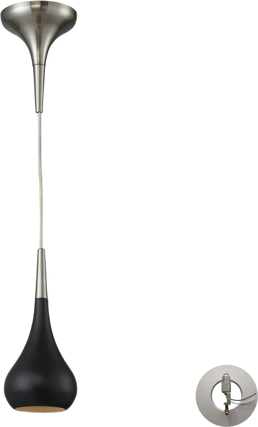 Lindsey 1 Light Pendant In Oiled Bronze and Satin Nickel - Includes Recessed Lighting Kit