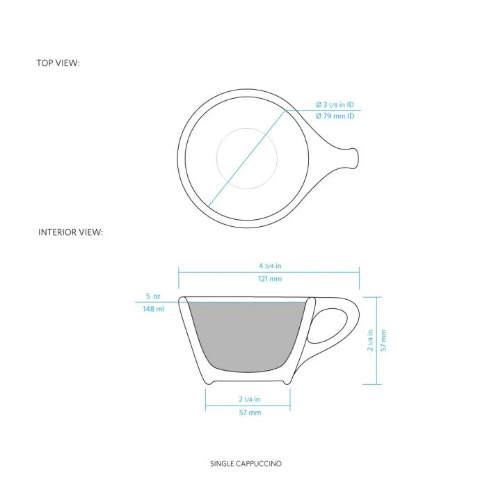 Lino Single Cappuccino Cup & Saucer - White (5oz/148ml)