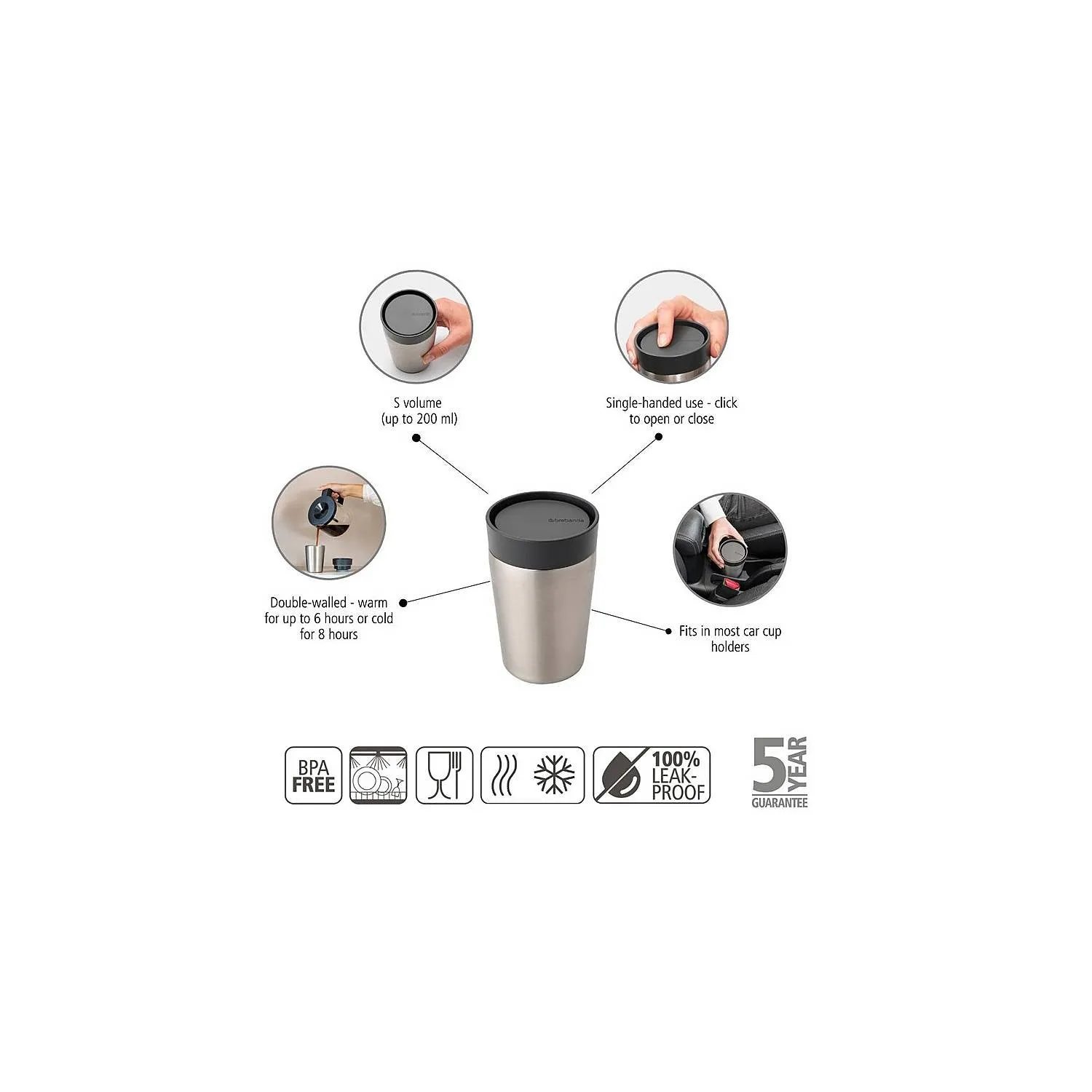 Make & Take Insulated Cup, 0.2L - Dark Grey