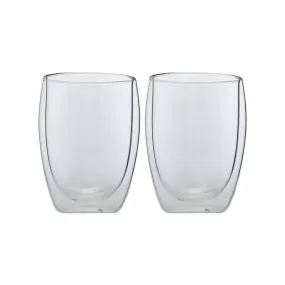 Maxwell & Williams Blend 2 Piece 350ml Double Wall Cup Set Clear