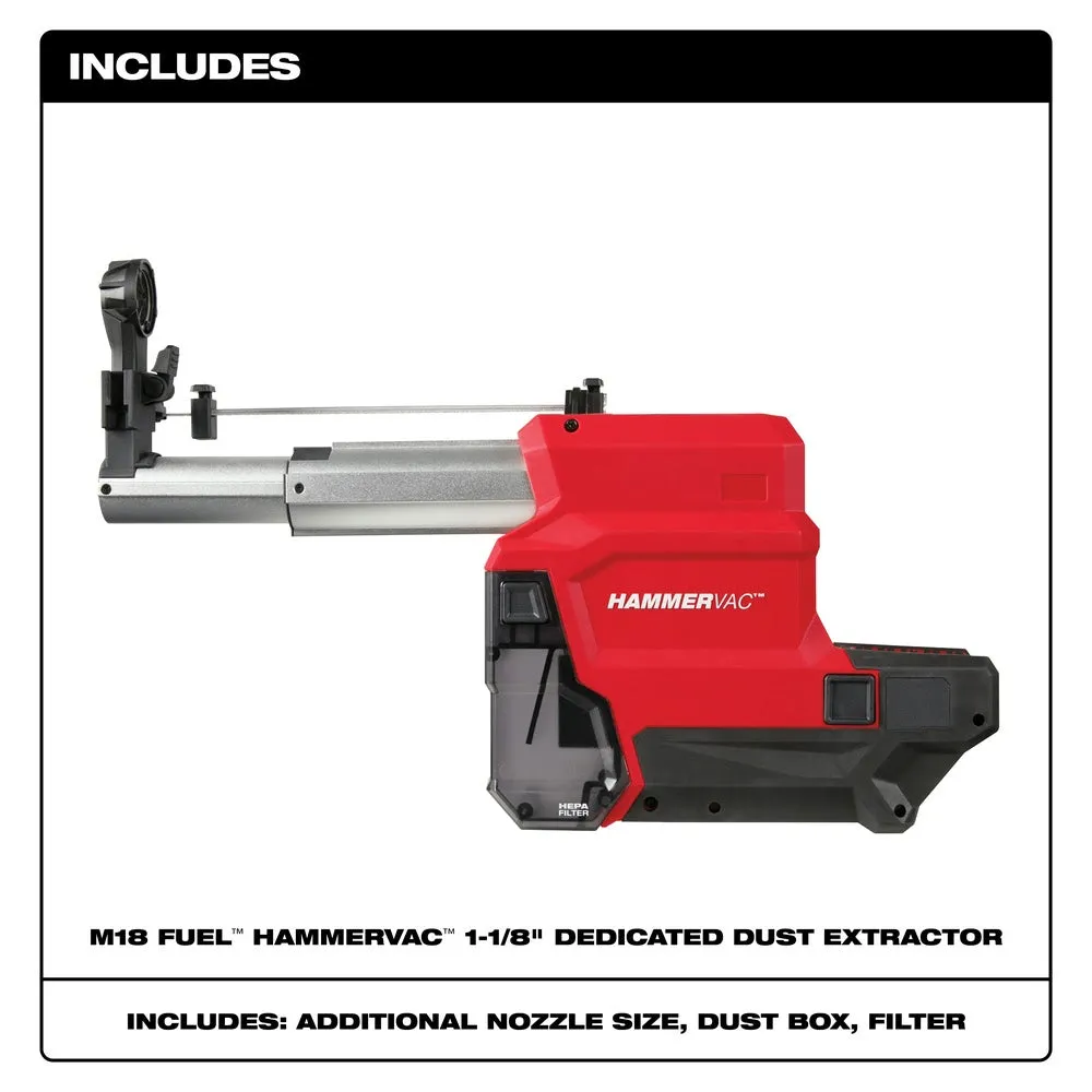 Milwaukee 2915-DE M18 FUEL HAMMERVAC 1-1/8" Dedicated Dust Extractor