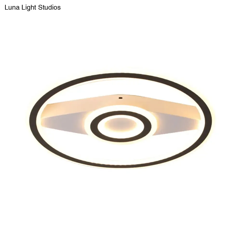 Modern Acrylic Circular LED Ceiling Mount Light in Black, Perfect for Living Room