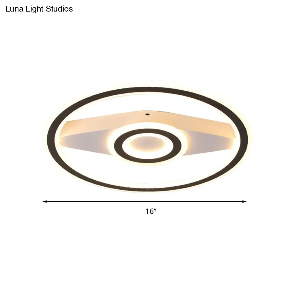 Modern Acrylic Circular LED Ceiling Mount Light in Black, Perfect for Living Room