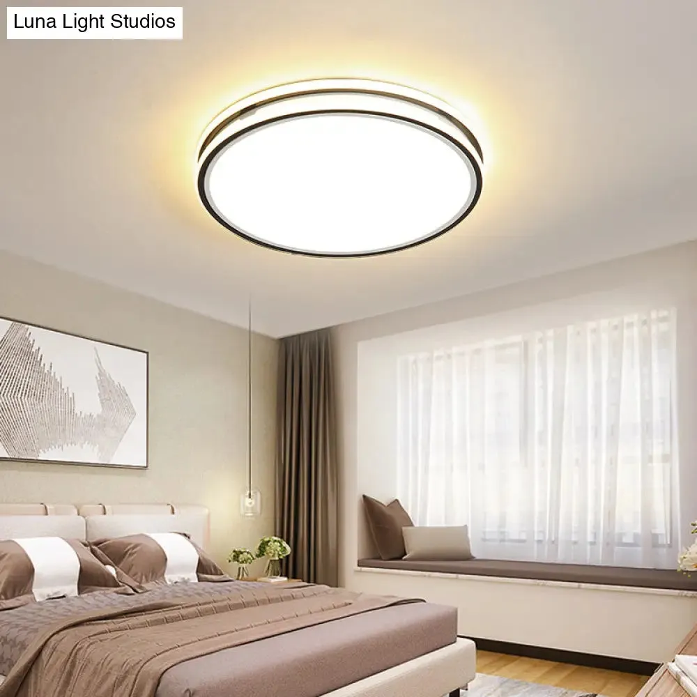 Modern Acrylic Flush Mount Ceiling Light - 16"/19.5" Dia - Warm/White LED - Bedroom Lighting