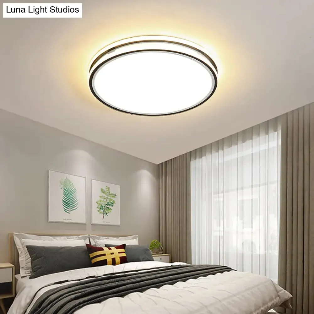 Modern Acrylic Flush Mount Ceiling Light - 16"/19.5" Dia - Warm/White LED - Bedroom Lighting