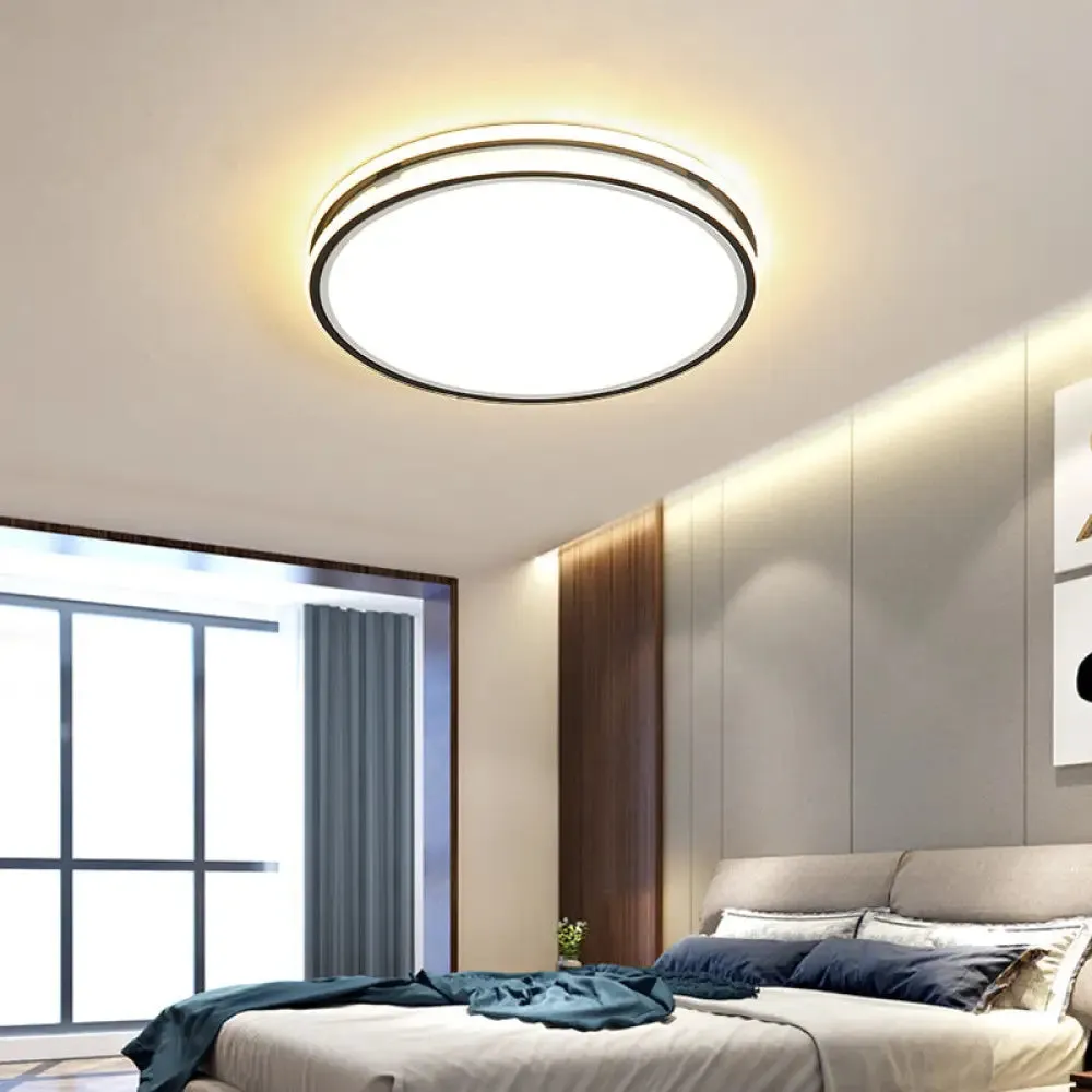 Modern Acrylic Flush Mount Ceiling Light - 16"/19.5" Dia - Warm/White LED - Bedroom Lighting