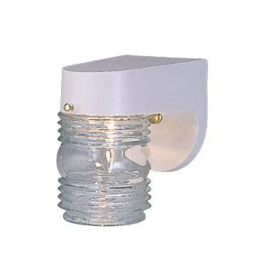 Monument Outdoor Jelly Jar Wall Lantern White 4-1/2 X 6-1/4 Inch  Uses (1) 60-Watt Medium Base Lamp