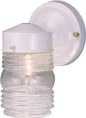 Monument Outdoor Jelly Jar Wall Lantern White 4-3/8 X 6-3/4 Inch  Uses (1) 60-Watt Medium Base Lamp