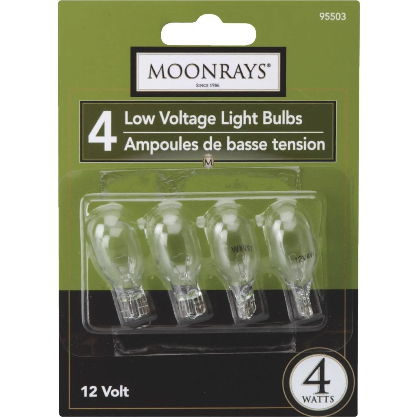 Moonrays 4W Clear T5 Wedge Base Landscape Low Voltage Light Bulb (4-Pack)