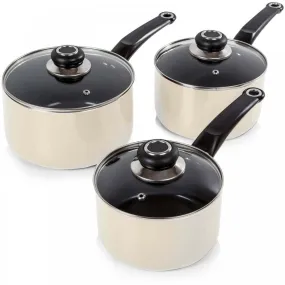 Morphy Richards Equip 3 Piece Saucepan Set - Cream