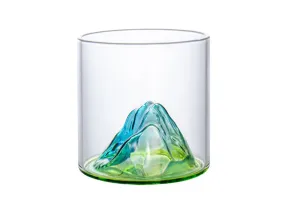 Mountain Shape 3D Hand blown Glass Tea Cup