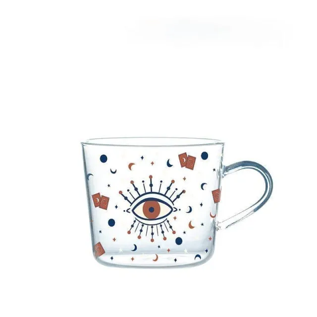 Mystic Eye Printed Glass Measuring Cups