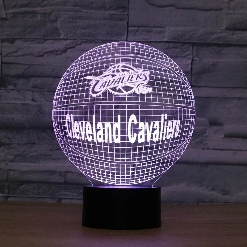 NBA Cleveland Cavaliers basketball 3D lamp -1/3/7/16 colors lamp base