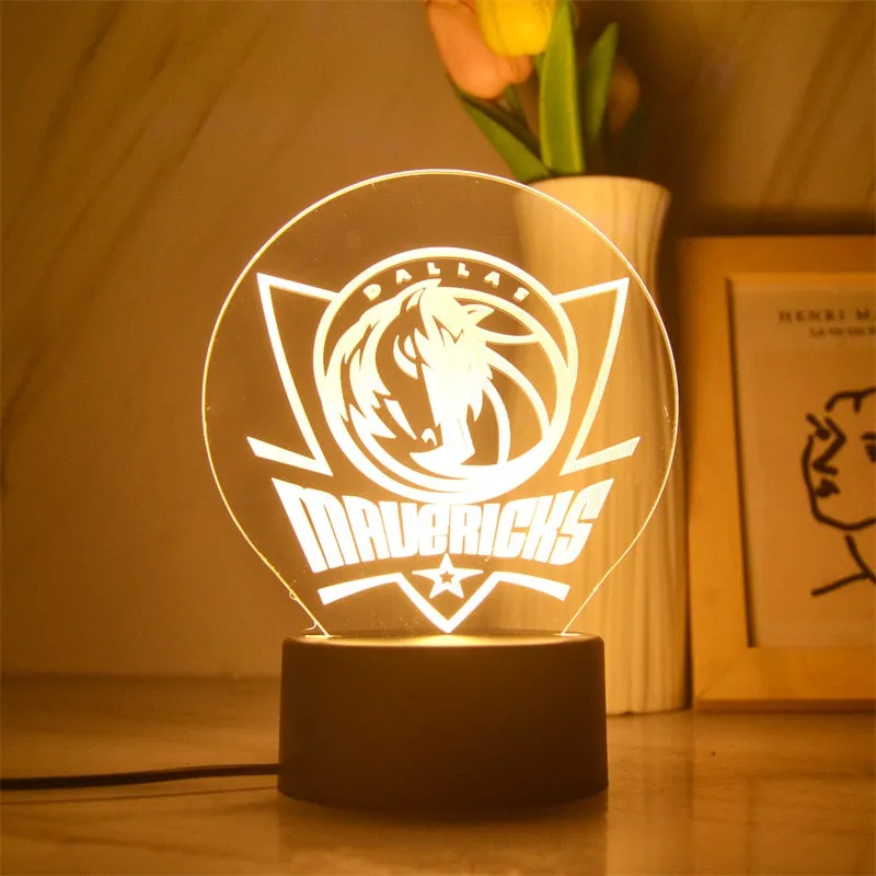 NBA Dallas Mavericks 3D lamp souvenir-1/3/7/16 colors lamp base