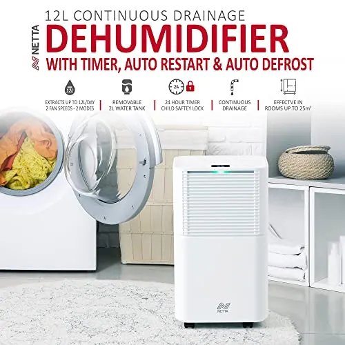 NETTA 12L/Day Low Energy Dehumidifier (New)