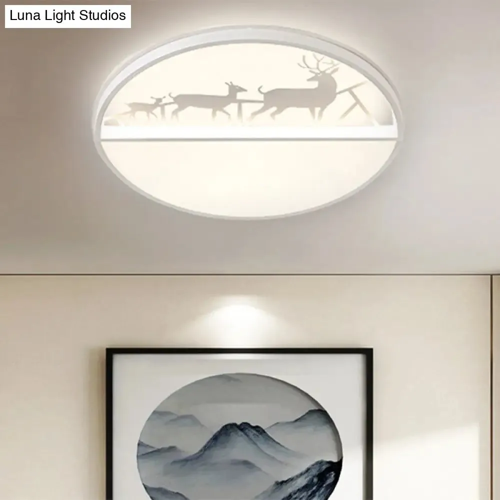 Nordic LED Ceiling Light with Deer Silhouette in 3 Colors