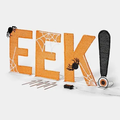 Open Box - 18" Mesh EEK! Orange Dewdrop Lights Halloween Decorative Word - Hyde & EEK! Boutique