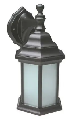 Outdoor Wall Lantern Cast Aluminum Black 6-1/4 X 12-3/8 Inch  Uses (1) 13-Watt Quad Plc G24Q-1 Base Lamp