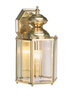 Outdoor Wall Lantern Polished Brass 7 X 11-1/2 Inch  Uses (1) 60-Watt Medium Base Lamp