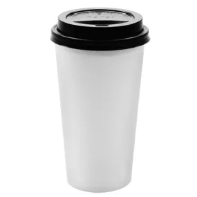 Paper Coffee Cups with Lids - 20 oz with Black Dome Sipper Lids (90mm)