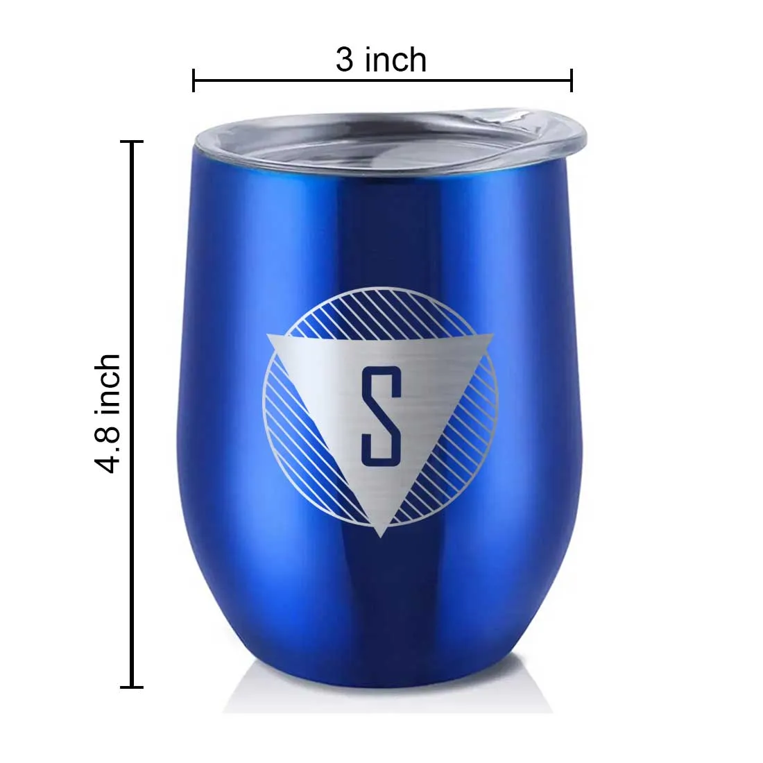 Personalized Coffee Tumbler Stainless Steel Insulated Coffee Mugs for Office Travel Cup - Monogram Triangle