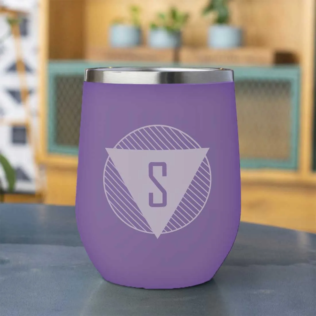 Personalized Coffee Tumbler Stainless Steel Insulated Coffee Mugs for Office Travel Cup - Monogram Triangle