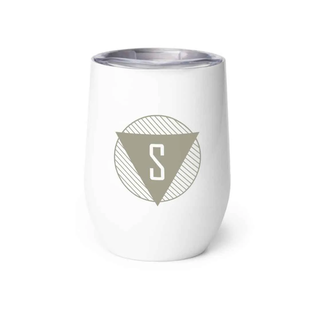 Personalized Coffee Tumbler Stainless Steel Insulated Coffee Mugs for Office Travel Cup - Monogram Triangle