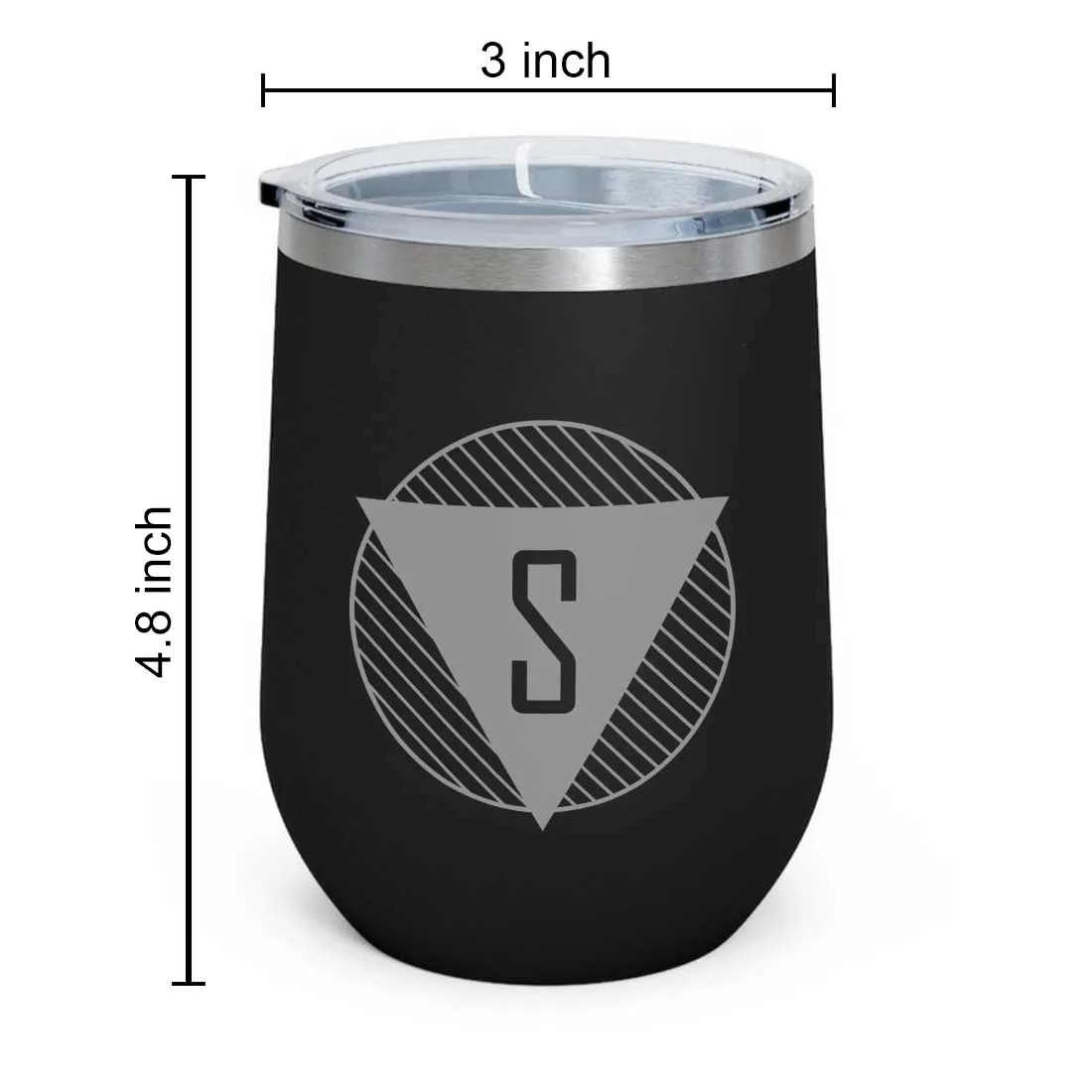 Personalized Coffee Tumbler Stainless Steel Insulated Coffee Mugs for Office Travel Cup - Monogram Triangle