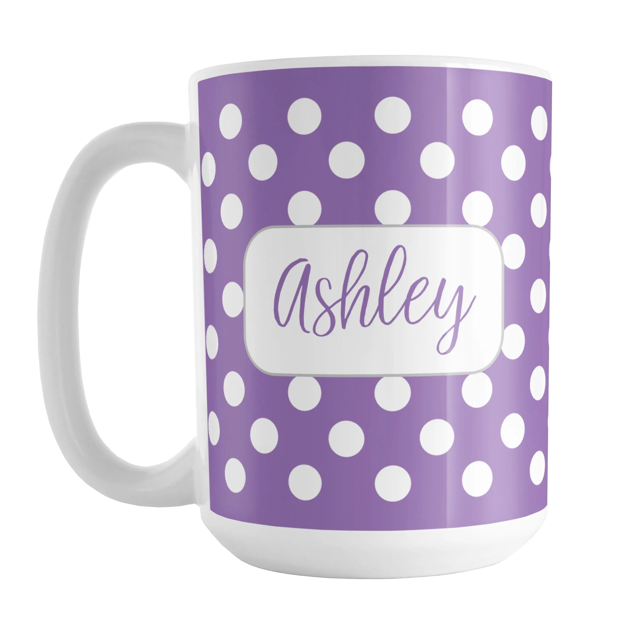 Personalized Purple Polka Dot Mug