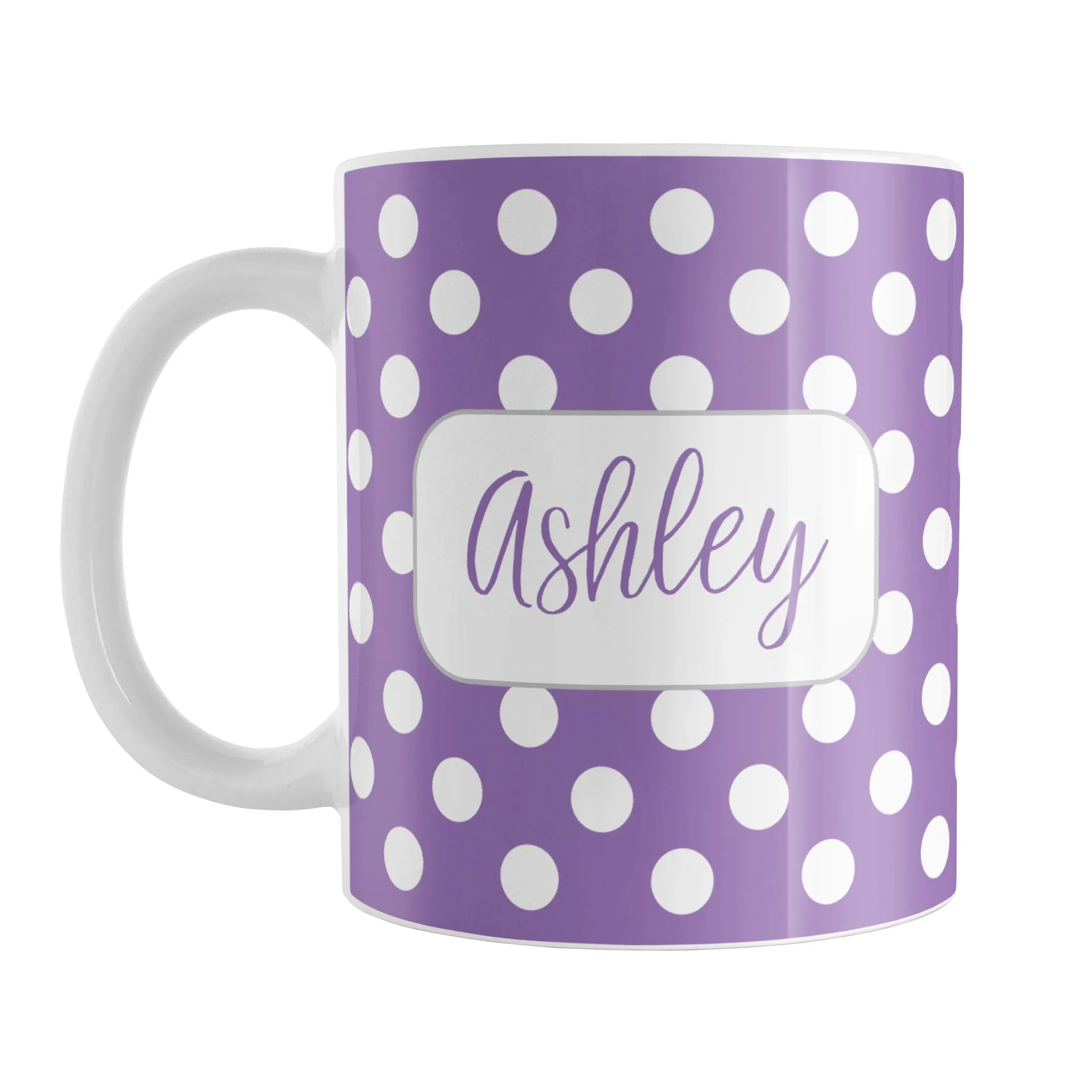 Personalized Purple Polka Dot Mug