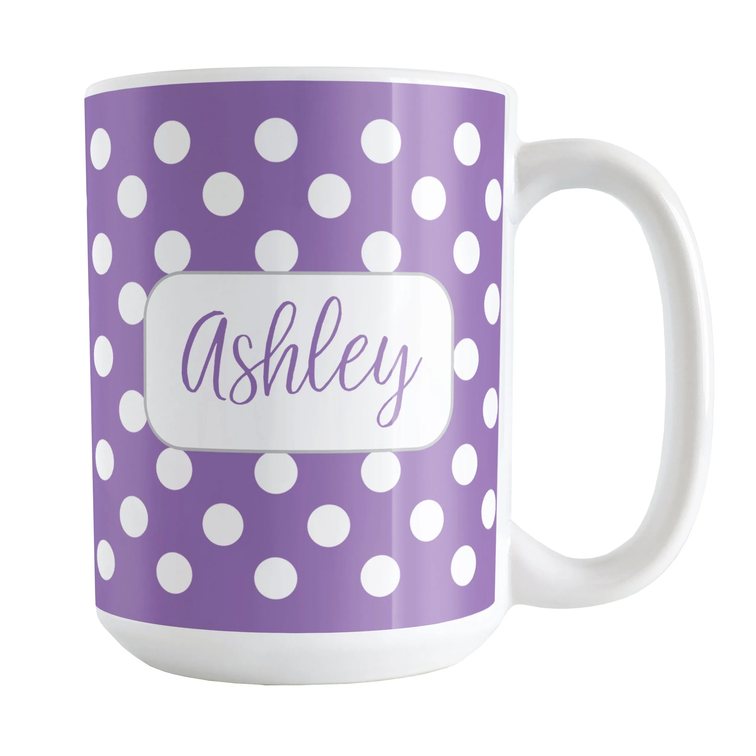 Personalized Purple Polka Dot Mug