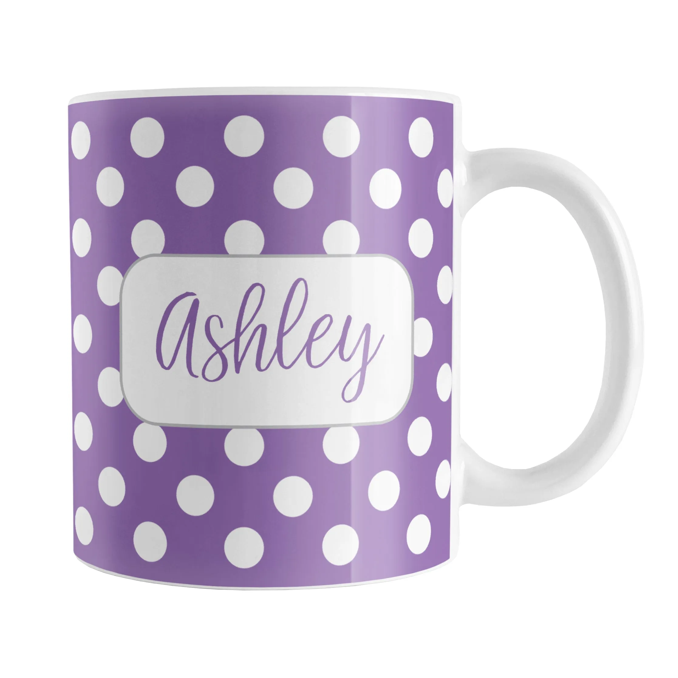 Personalized Purple Polka Dot Mug